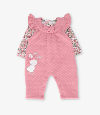 Jardinera recién nacida acolchada con conejo