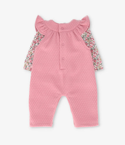 Jardinera recién nacida acolchada con conejo 0 meses / Coral