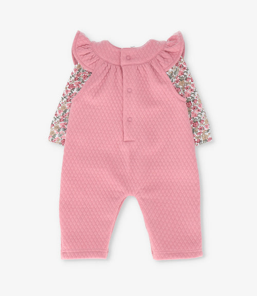 Jardinera recién nacida acolchada con conejo 0 meses / Coral