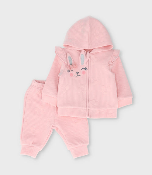 Buzo recién nacida acanalado 0 meses / Rosado