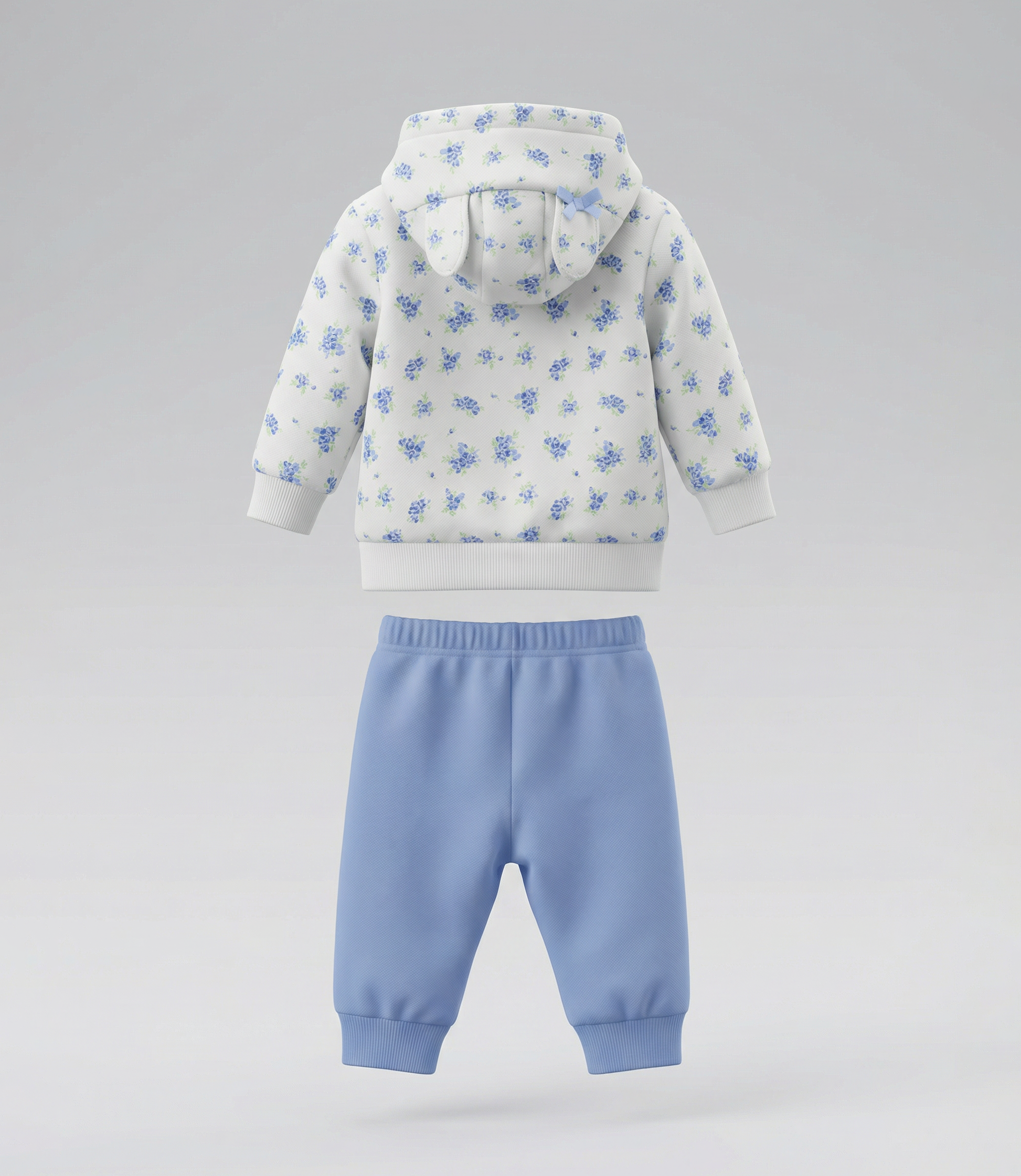 Buzo recién nacida floreado 0 meses / Celeste