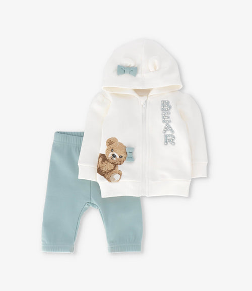 Buzo recién nacida con oso