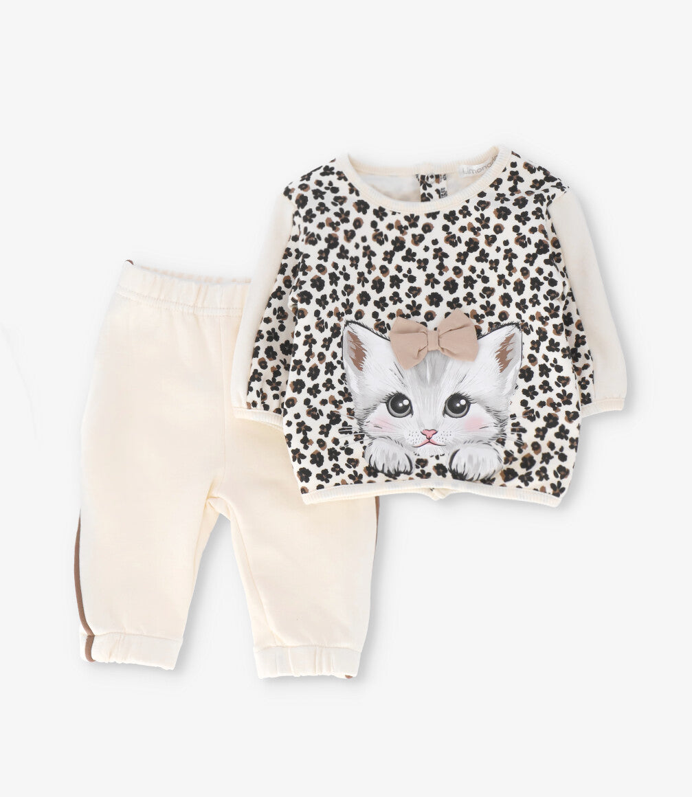 Buzo recien nacida animal print 0 meses / Crudo