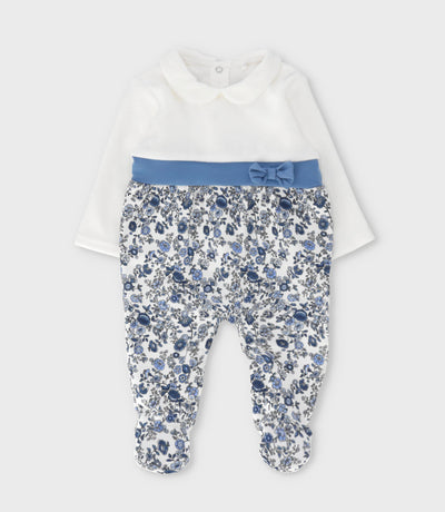 Enterito recién nacida con flores 0 meses / Celeste