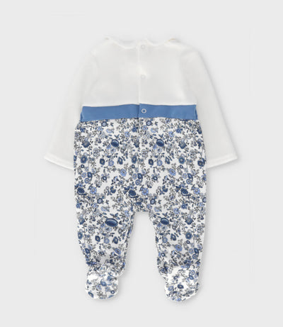 Enterito recién nacida con flores 0 meses / Celeste