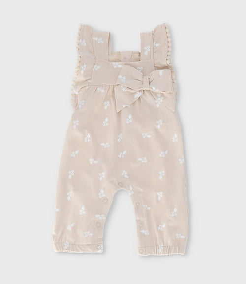 Enterito recién nacida flores bordadas 0 meses / Beige