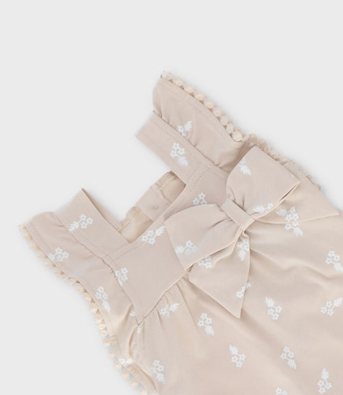 Enterito recién nacida flores bordadas 0 meses / Beige