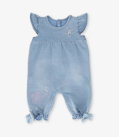 Enterito recién nacida con flores y vuelos 0 meses / Celeste