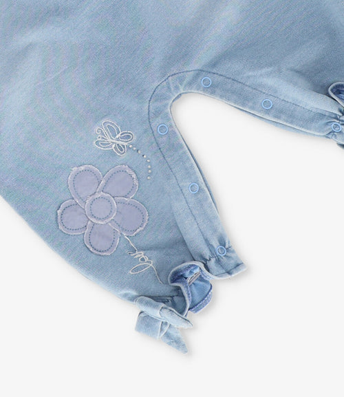 Enterito recién nacida con flores y vuelos 0 meses / Celeste