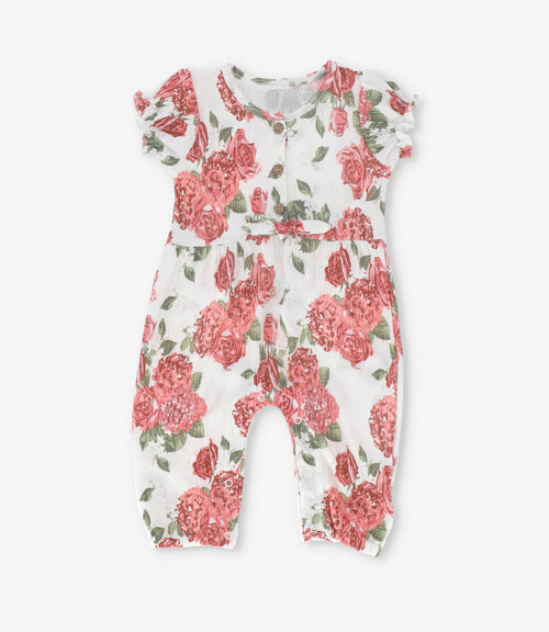 Enterito recién nacida con rosas 0 meses / Rojo