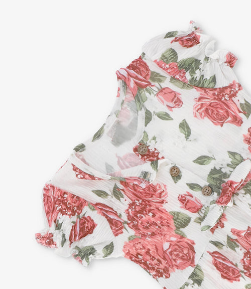 Enterito recién nacida con rosas 0 meses / Rojo