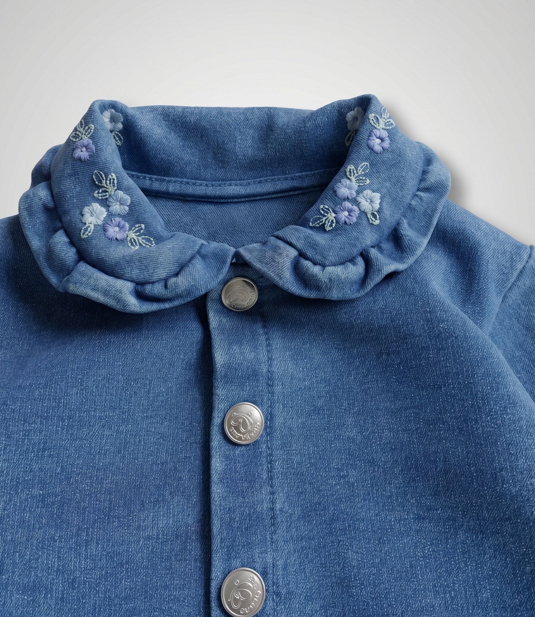 Enterito recién nacida de denim con flores 0 meses / Azul Marino