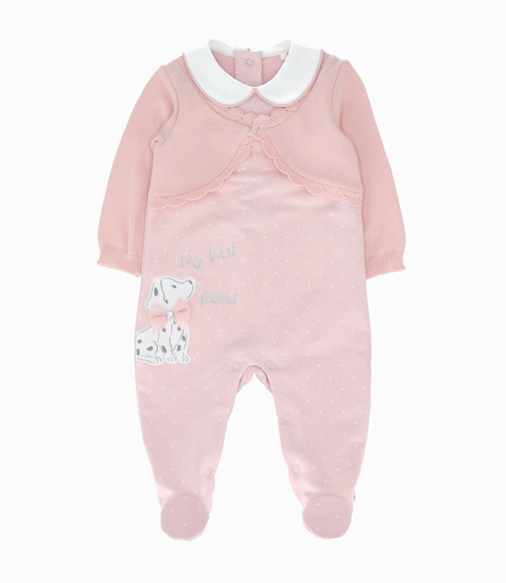 Enterito recién nacida con bolero 0 meses / Rosado