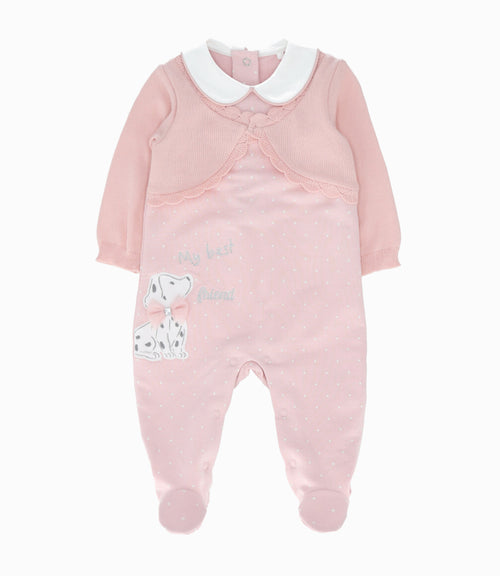 Enterito recién nacida con bolero 0 meses / Rosado