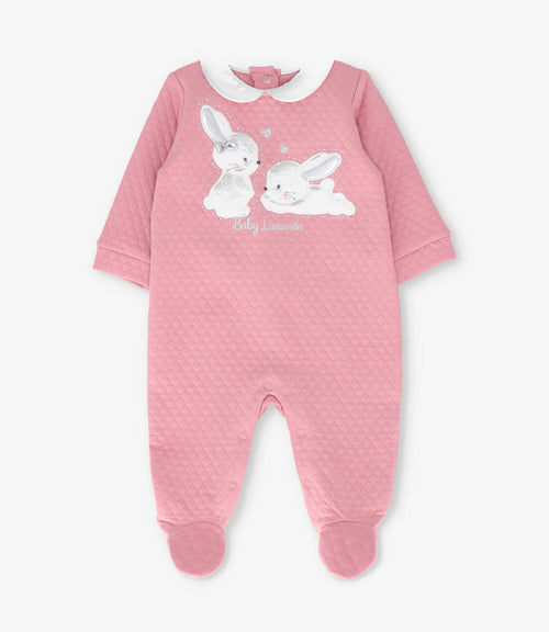 Enterito recién nacida acolchado con conejos 0 meses / Coral