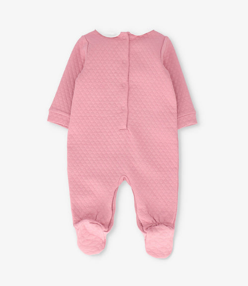 Enterito recién nacida acolchado con conejos 0 meses / Coral