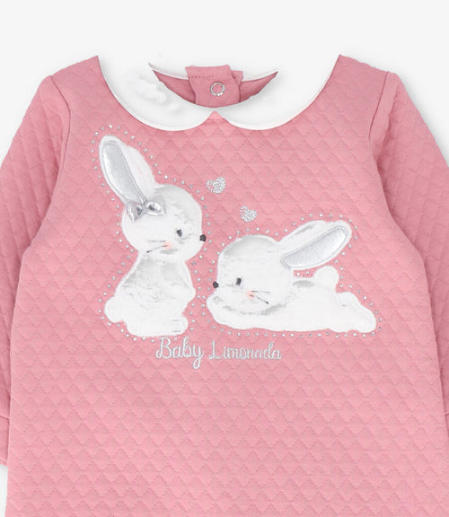 Enterito recién nacida acolchado con conejos 0 meses / Coral