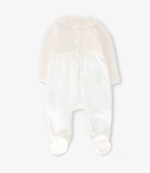 Enterito recién nacida tejido con vuelos 0 meses / Crudo