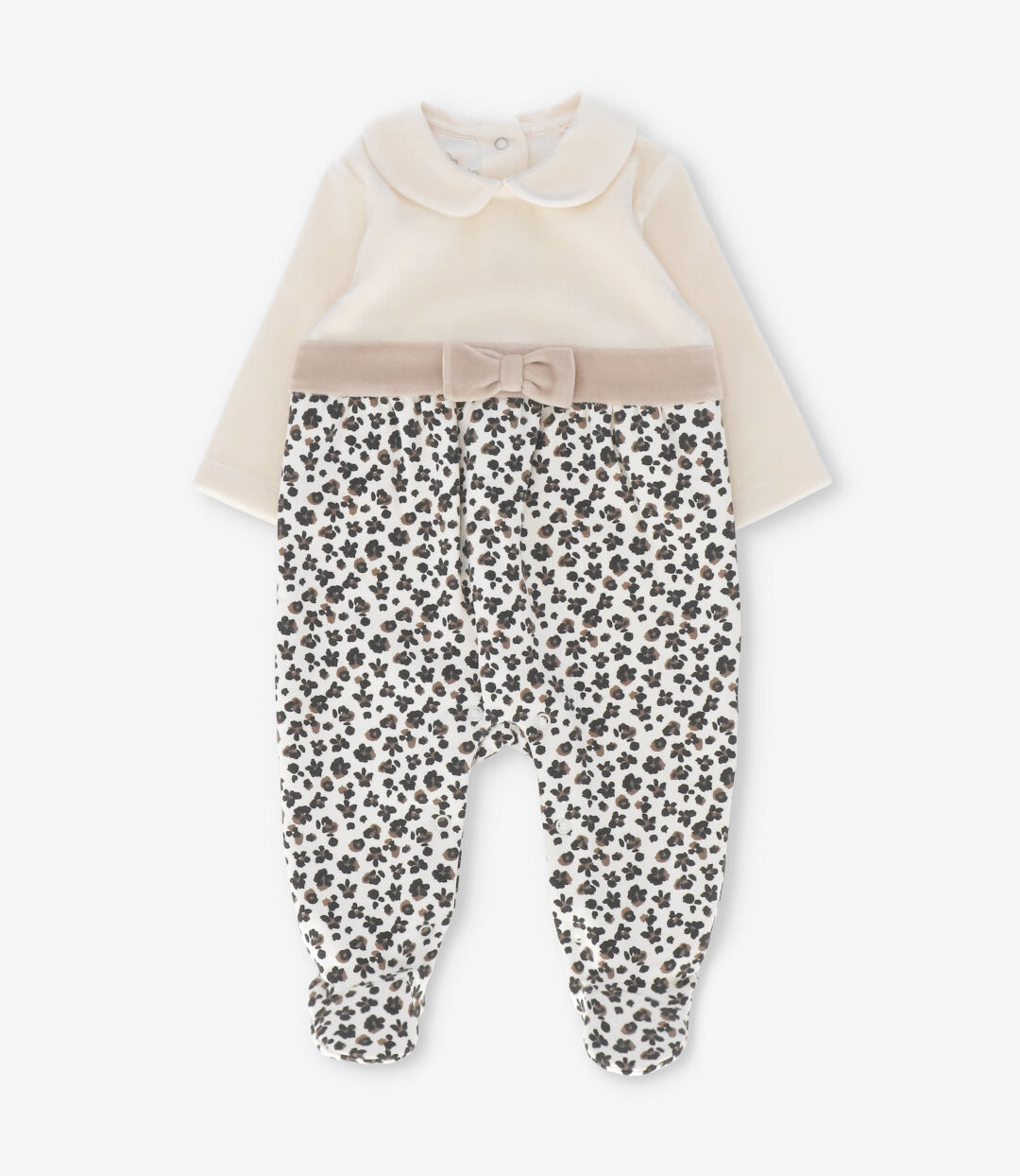 Enterito recien nacida animal print 0 meses / Beige
