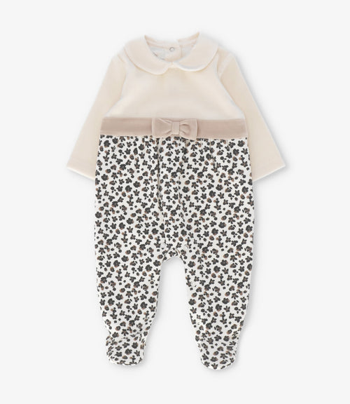 Enterito recien nacida animal print 0 meses / Beige
