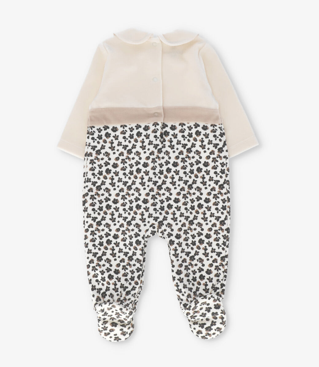 Enterito recien nacida animal print 0 meses / Beige