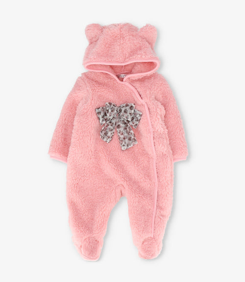 Enterito recien nacida con lazo animal print 0 meses / Rosado