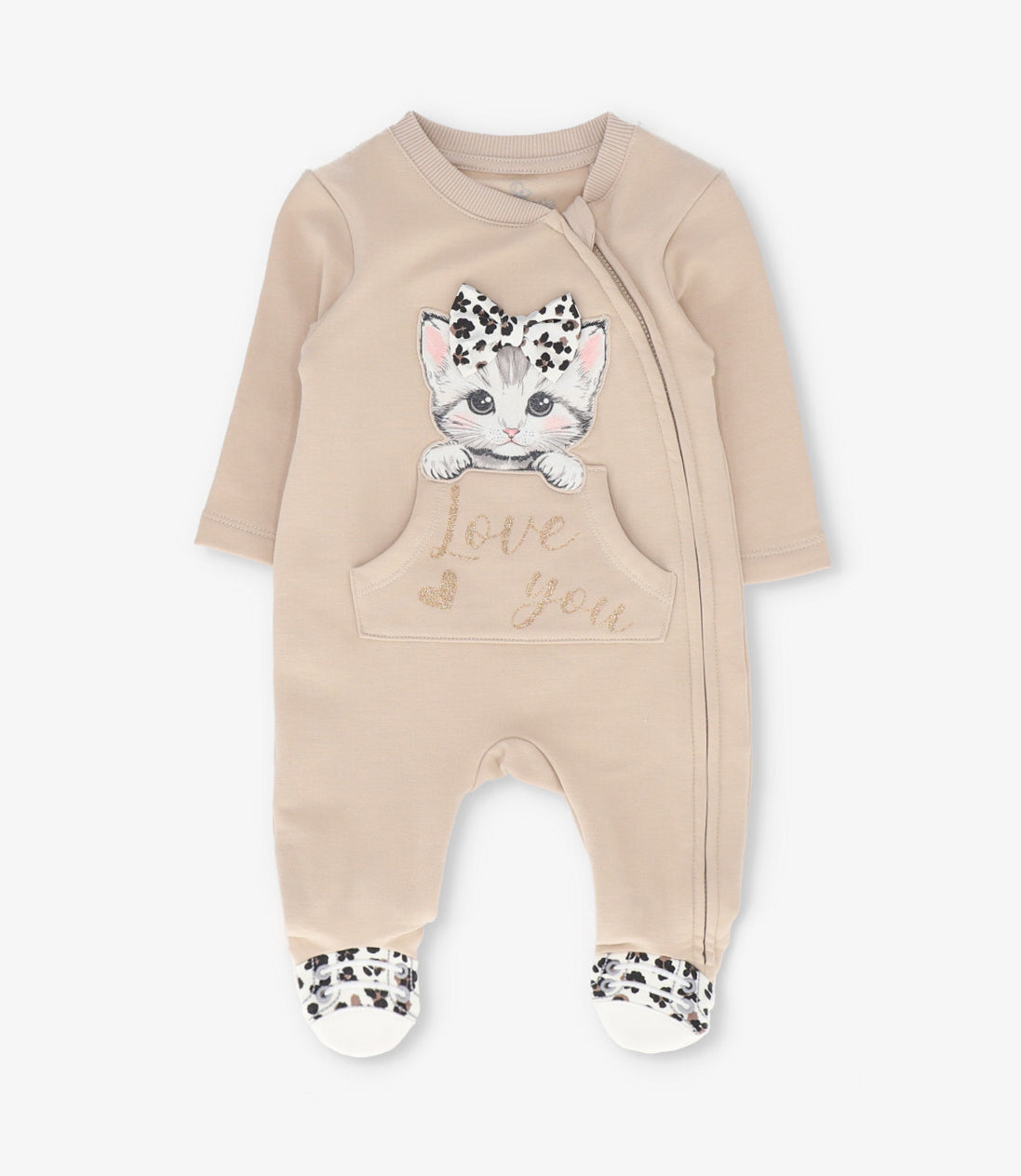 Enterito recien nacida con gatito 0 meses / Beige