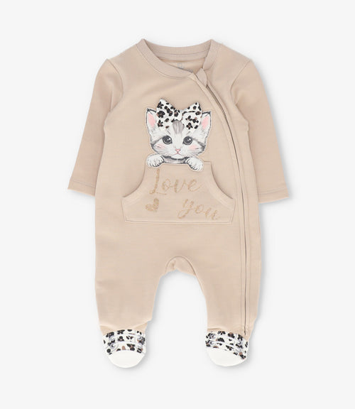 Enterito recien nacida con gatito 0 meses / Beige