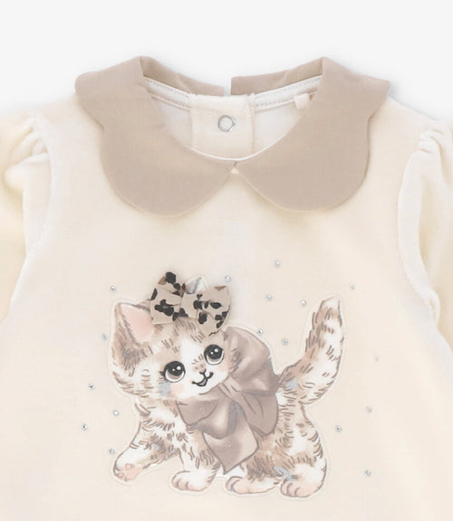 Enterito recien nacida con gatito 0 meses / Beige