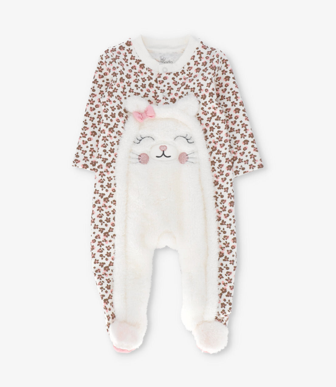 Enterito recien nacida animal print 0 meses / Rosado