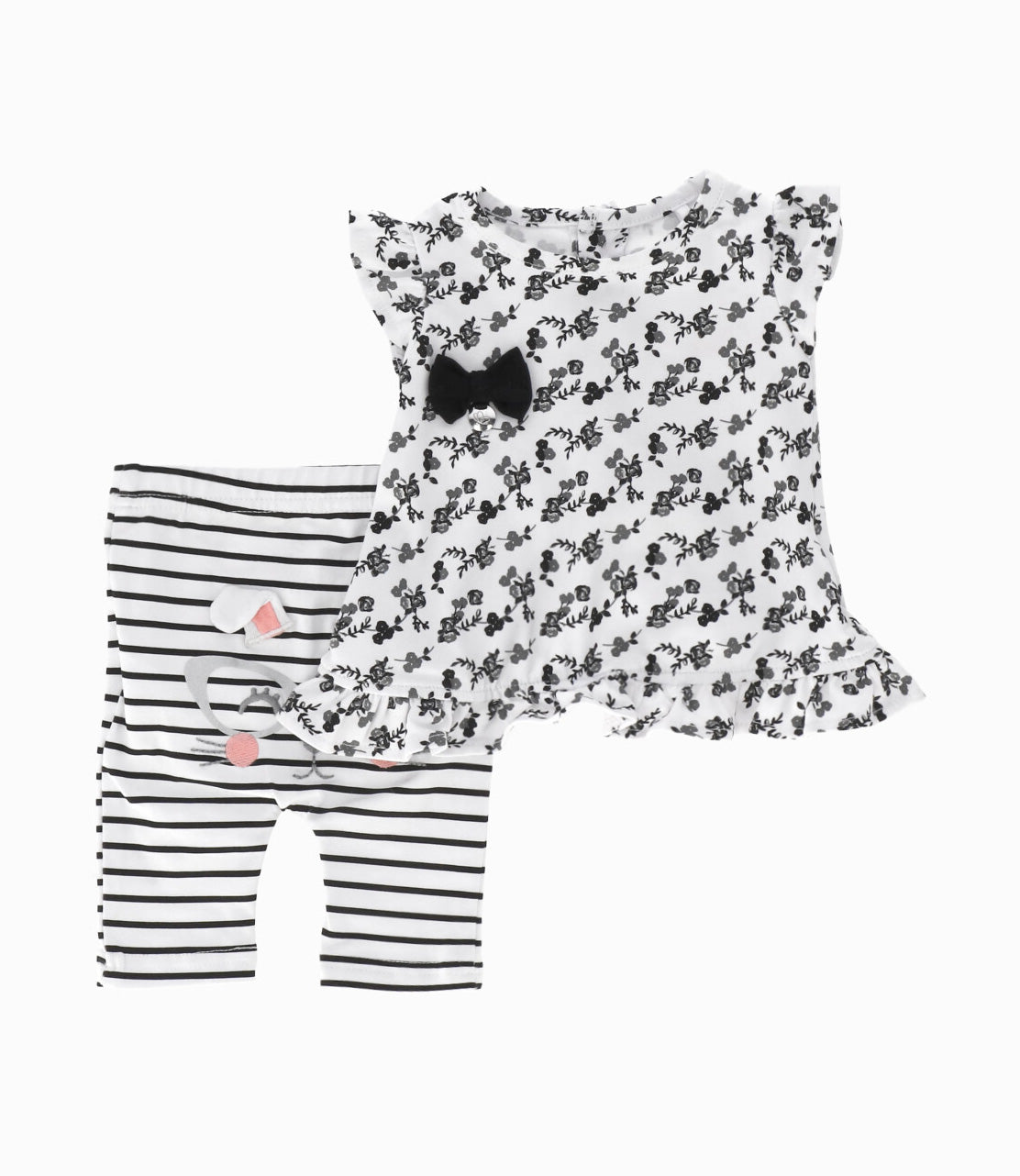 Conjunto Recién Nacida De Polera Y Calzas 0 meses / Negro