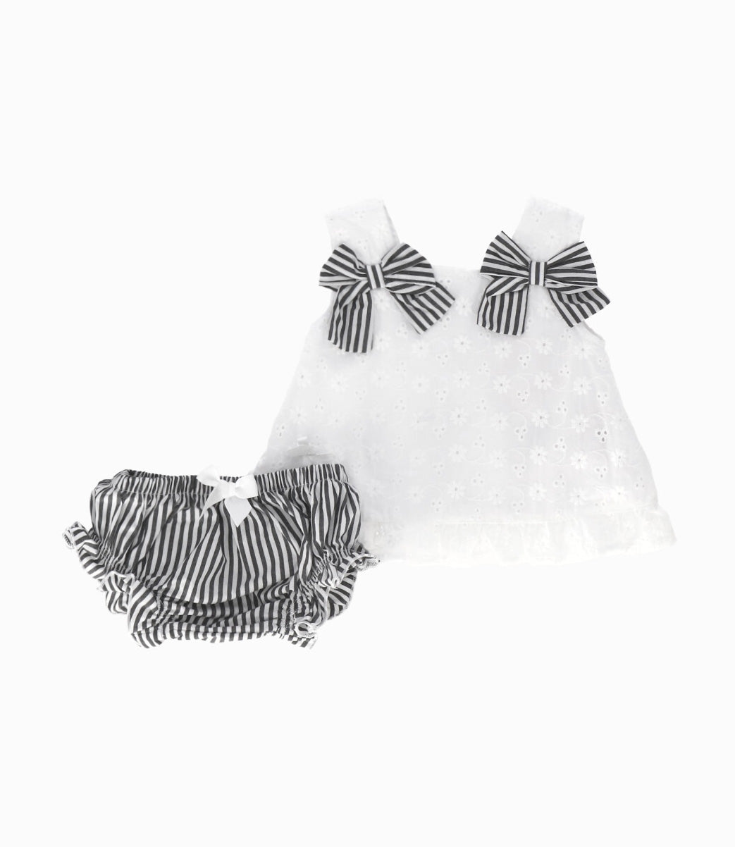 Conjunto Recién Nacida Floreado 0 meses / Negro
