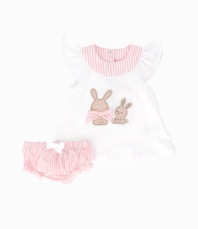 Conjunto Recién Nacida Con Conejos 0 meses / Rosado
