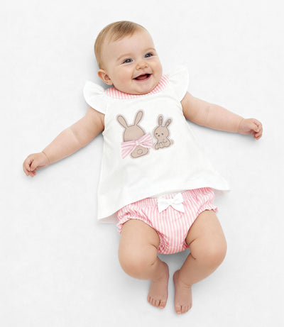 Conjunto Recién Nacida Con Conejos