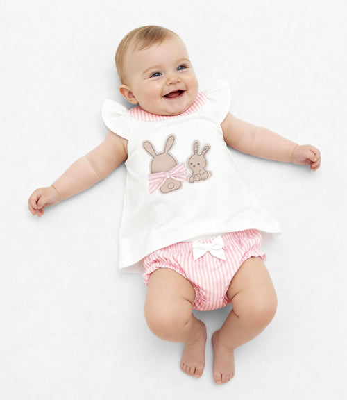 Conjunto Recién Nacida Con Conejos