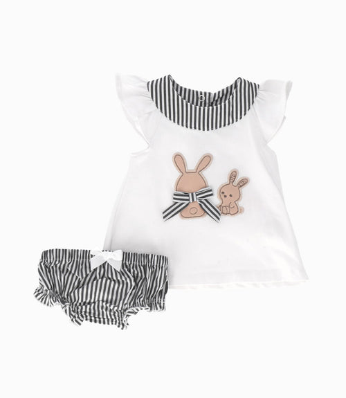 Conjunto Recién Nacida Con Conejos 0 meses / Negro