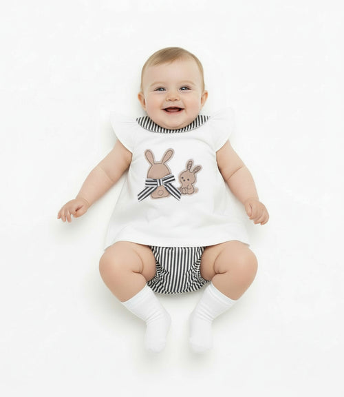 Conjunto Recién Nacida Con Conejos