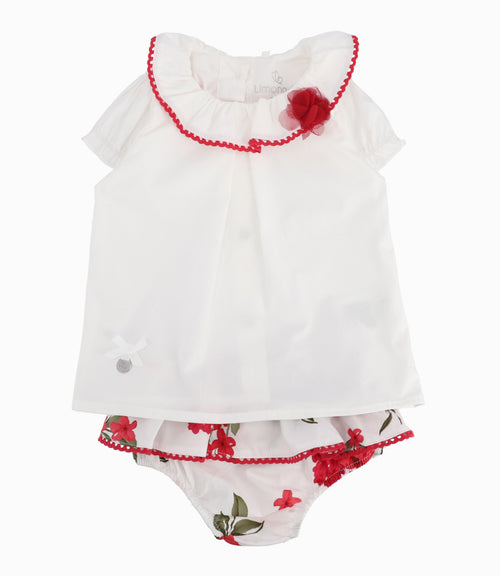 Conjunto Recién Nacida Floreado 0 meses / Rojo