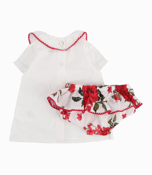 Conjunto Recién Nacida Floreado 0 meses / Rojo