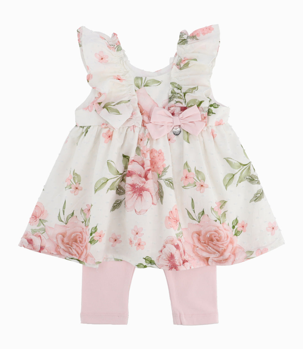 Conjunto Recién Nacida De Vestido Y Calzas 0 meses / Palo Rosa