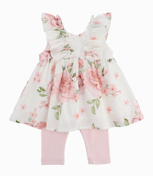 Conjunto Recién Nacida De Vestido Y Calzas 0 meses / Palo Rosa