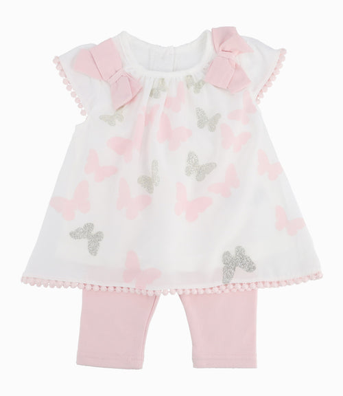 Conjunto Recién Nacida De Vestido Y Calzas 0 meses / Palo Rosa