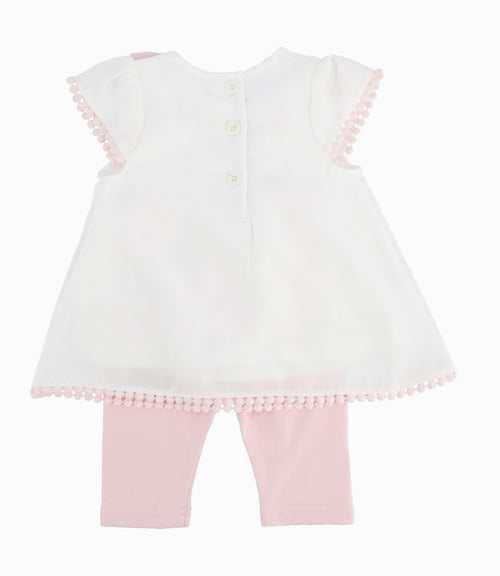 Conjunto Recién Nacida De Vestido Y Calzas 0 meses / Palo Rosa