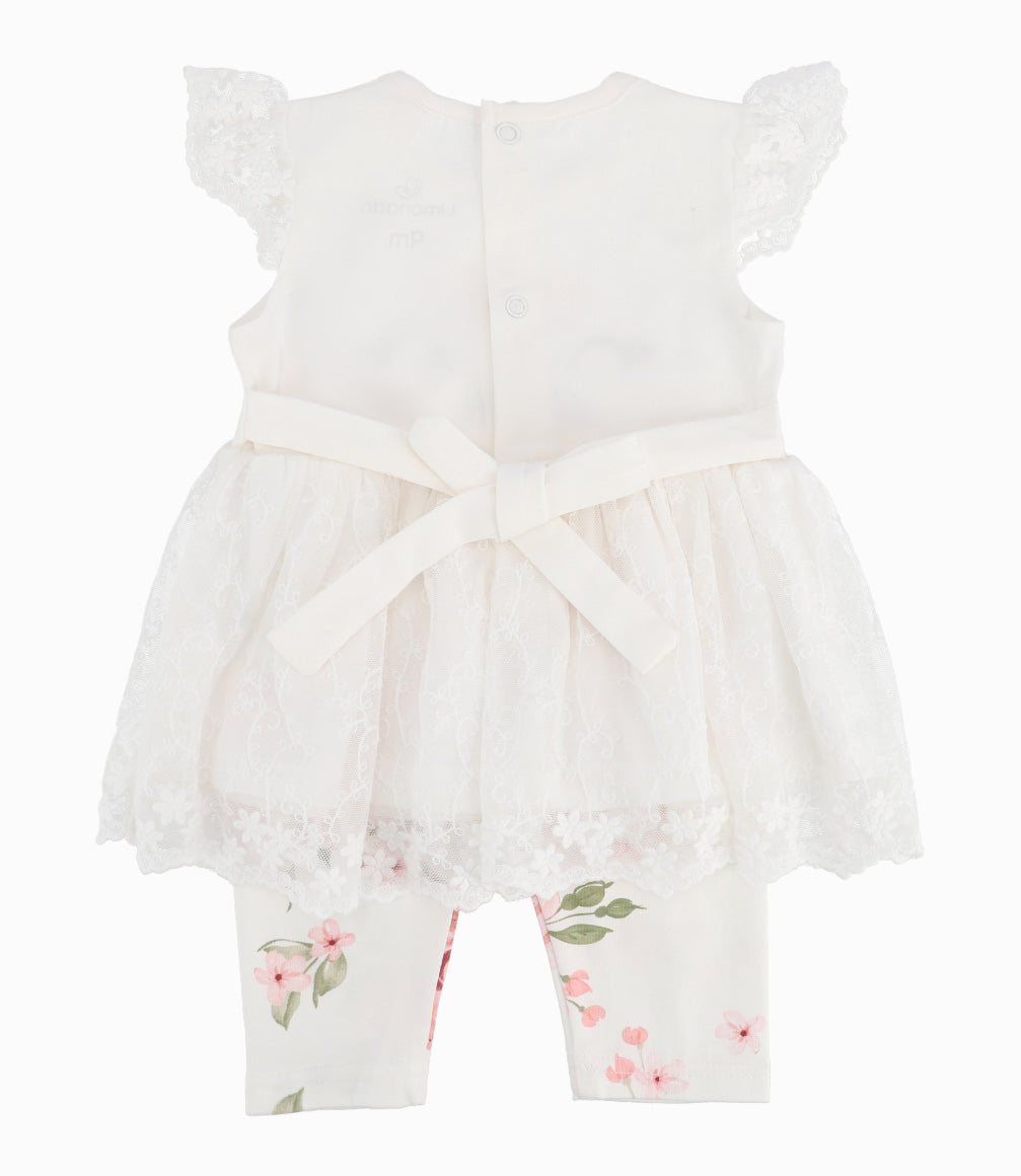 Conjunto Recién Nacida De Vestido Y Calzas