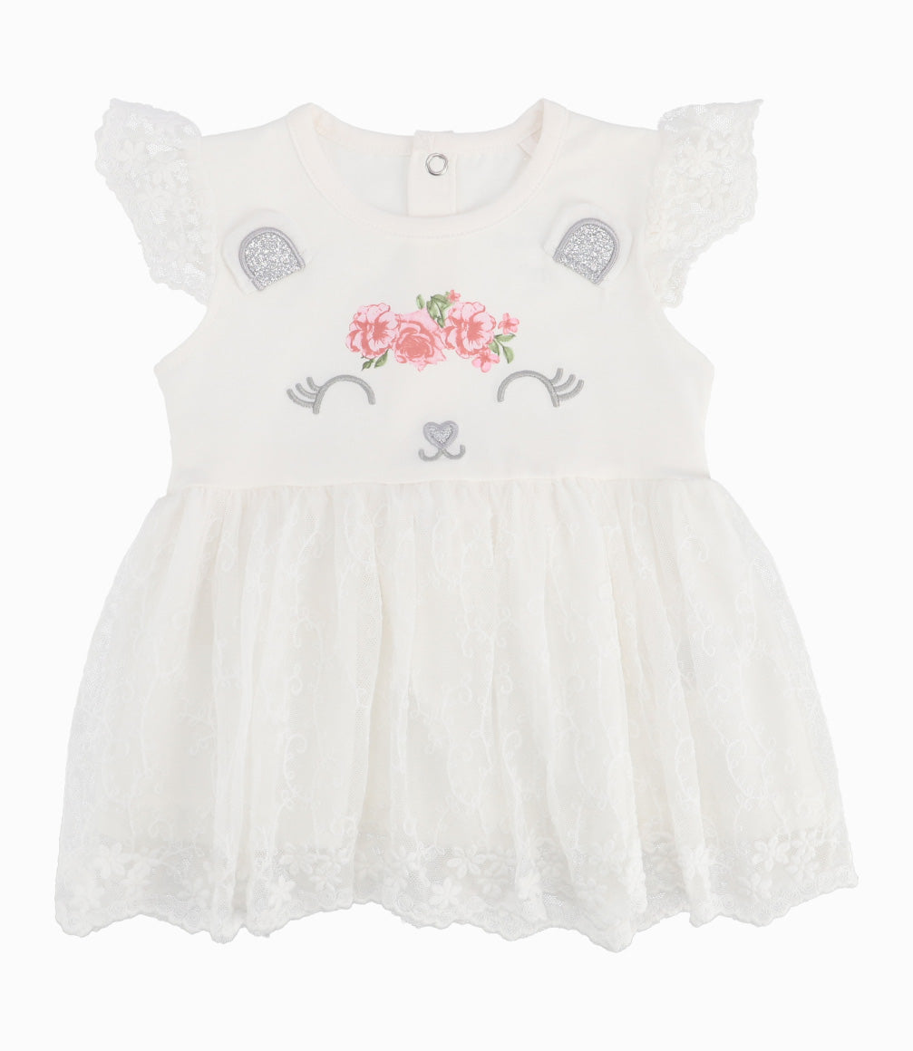 Conjunto Recién Nacida De Vestido Y Calzas