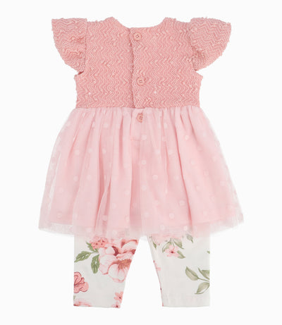 Conjunto Recién Nacida De Vestido Y Calzas