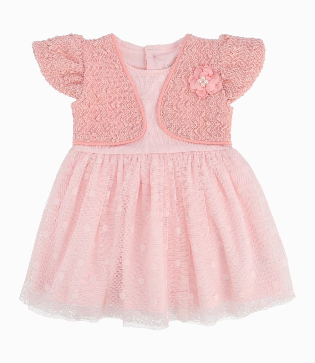 Conjunto Recién Nacida De Vestido Y Calzas