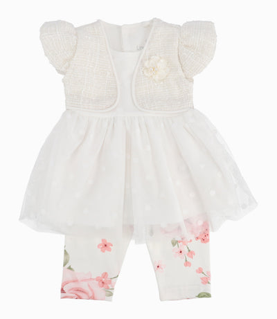 Conjunto Recién Nacida De Vestido Y Calzas