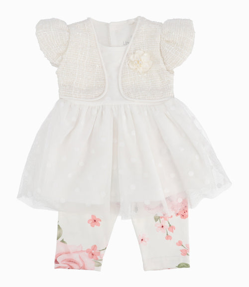 Conjunto Recién Nacida De Vestido Y Calzas