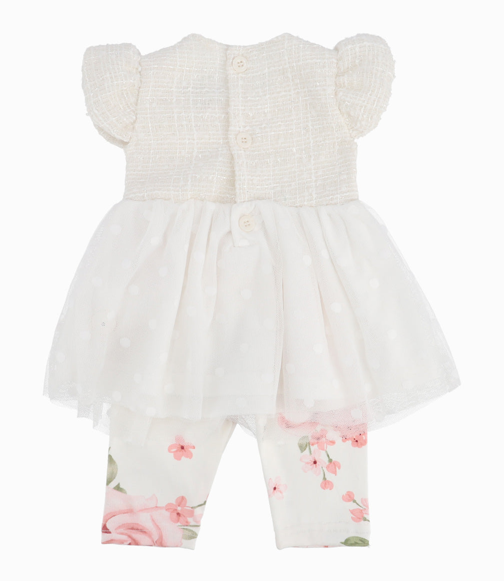 Conjunto Recién Nacida De Vestido Y Calzas